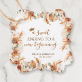Waterverf Boho Script Afstuderen Sweet Ending Bedankjes Labels (Voorkant)