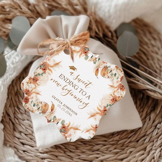 Waterverf Boho Script Afstuderen Sweet Ending Bedankjes Labels