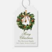 Waterverf Boho Sinaasappel Slice Krans Kerstmis Cadeaulabel (Voorkant)