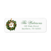 Waterverf Boho Sinaasappel Slice Krans Kerstmis Etiket (Voorkant)