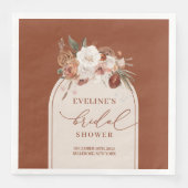 Waterverf Boho Terracotta Servetten Bruidsdouche (Voorkant)