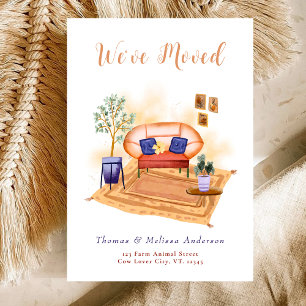 Waterverf Boho we hebben verhuisd nieuw adres Aankondiging