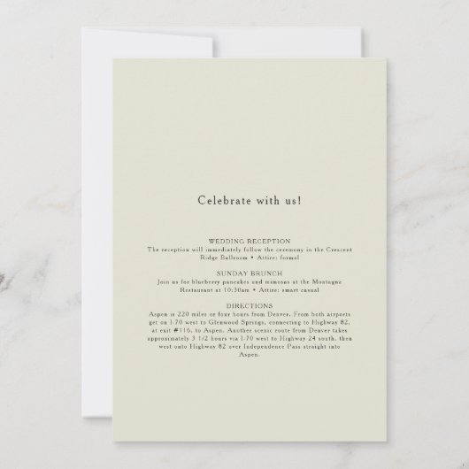 Waterverf Boho Wedding Invitat Romance Oceanfront Kaart (Achterkant)