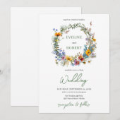 Waterverf Boho wilde bloemen krans bloemen Kaart (Voorkant / Achterkant)