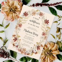 Waterverf Boho Wildflower Baby shower