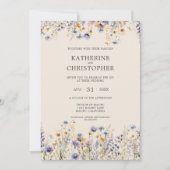 Waterverf BOHO Wildflower Elegant Beige Bruiloft Kaart (Voorkant)