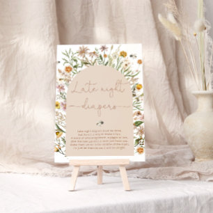 Waterverf Boho Wildflower Late Night Luiers Spel Poster
