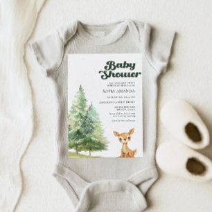 Waterverf Boho Woodland Deer Snow Baby shower Kaart