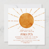 Waterverf Boho Yellow Sunshine Baby shower Kaart (Voorkant)