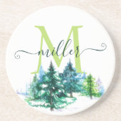 Waterverf bomen gepersonaliseerd onderzetter (Voorkant)