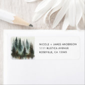 Waterverf Bomen Rustieke Wildernis Bruiloft Etiket (Insitu)