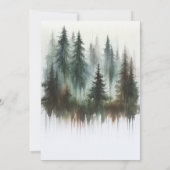 Waterverf Bomen Rustieke Wildernis Bruiloft Kaart (Achterkant)