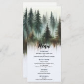 Waterverf Bomen Rustieke Wildernis Bruiloft Menu (Voorkant / Achterkant)