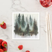 Waterverf Bomen Rustieke Wildernis Bruiloft Servet (Insitu)