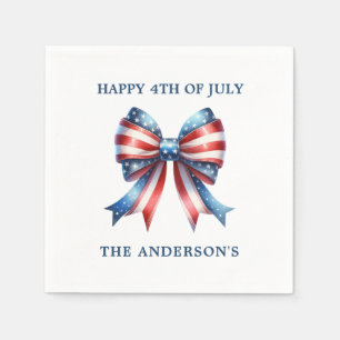 Waterverf  boog Amerikaanse vlag 4 juli Servet