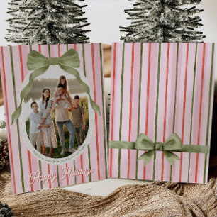 Waterverf Boog Familie Foto Kerstkaart