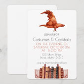 Waterverf Books Halloween Party Kaart (Voorkant / Achterkant)