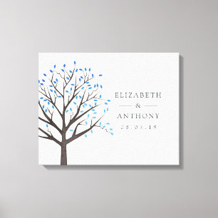 Waterverf Boom Bruiloft Canvas Afdruk