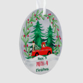 Waterverf Boom en  katten Ornament (voorkant)