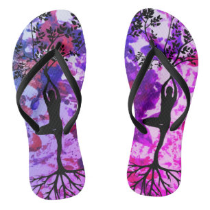 Waterverf Boom Pose Yoga Teenslippers