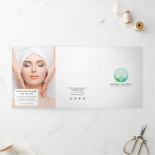 Waterverf Boom Welzijn Brochure Drieluik Kaart