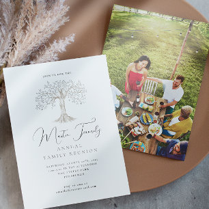 Waterverf boomfamilie reünie Calligrafie Foto