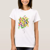 Waterverf boomkleurrijke abstracte T-shirt (Voorkant)
