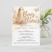 Waterverf Boos En Brouwt Neutraal Halloween Party Kaart (Staand voorkant)