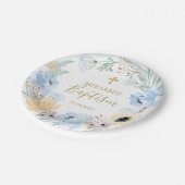 Waterverf Bord Floral Peach Blue Baptism Paper (Gekanteld)