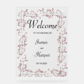 Waterverf bordeaux roze bloemenblad Welkom Acryl Bord (Voorkant)