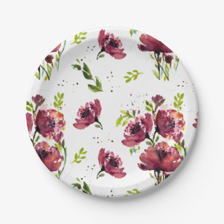 Waterverf - Borden van Floral paper Papieren Bordje