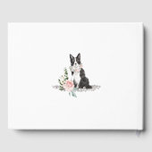 Waterverf Border Collie Dog & Floral Pink Rose Gastenboek (Achterkant)