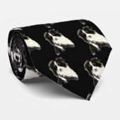 Waterverf Border Collie, Dog, Pet, Animal Stropdas (Opgerold)