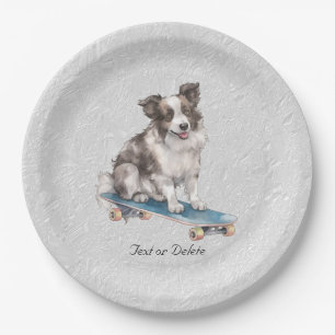 Waterverf Border Collie Papier Bord