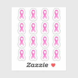 Waterverf borstkanker bewustzijn roze lint sticker