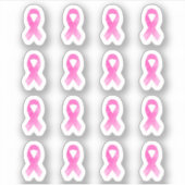 Waterverf borstkanker bewustzijn roze lint sticker (Voorkant)