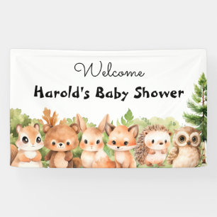 Waterverf Bos Baby Jongensdouche Welkom Spandoek