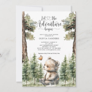 Waterverf Bos Beer Baby Shower Kaart