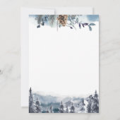 Waterverf bos, bergbestemming, bruiloft kaart (Achterkant)