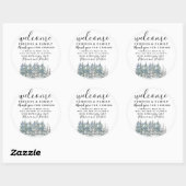 Waterverf Bos Bruiloft Welkom gunst dank u Ronde Sticker (Vel)