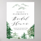 Waterverf Bos Bruiloft Welkom Poster (Voorkant)