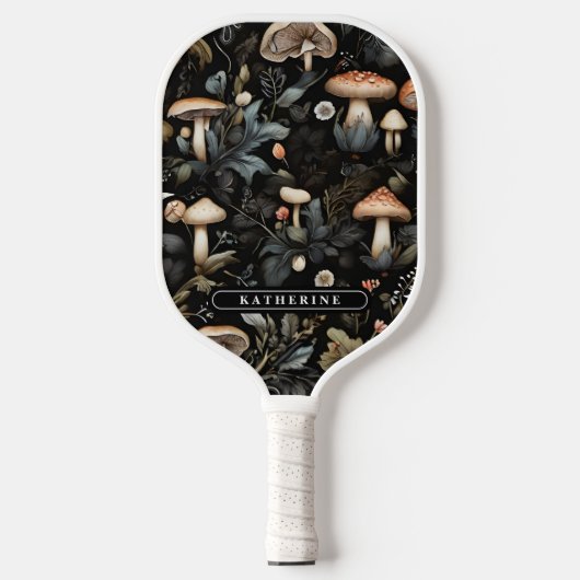 Waterverf Bos groen Paddenstoelen Herfst Pickleball Paddle (Voorkant)