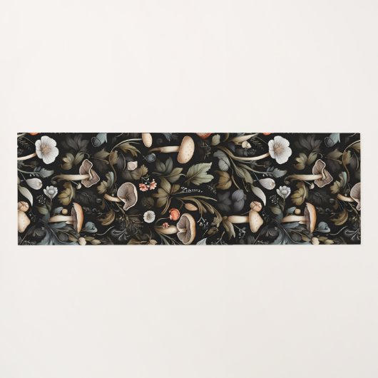 Waterverf Bos groen Paddenstoelen Herfst Yogamat (Achterkant (horizontaal))