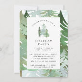 Waterverf bos Holiday Party uitnodiging. Kaart (Voorkant)