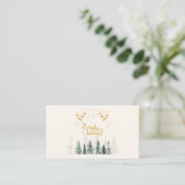 Waterverf-bos kerstfeestdag visitekaartje (Staand voorkant)