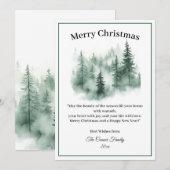 Waterverf Bos Vrolijk Kerstvakantie Kaart (Voorkant / Achterkant)