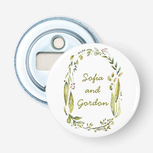 waterverf bosbladeren en takken van bossen button flesopener