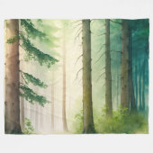 Waterverf Bosbomen Bossen Bosgrond Fleece Deken (Voorkant (Horizontaal))