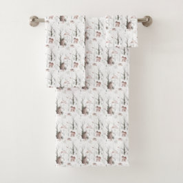 Waterverf Bosdieren Bad Handdoek