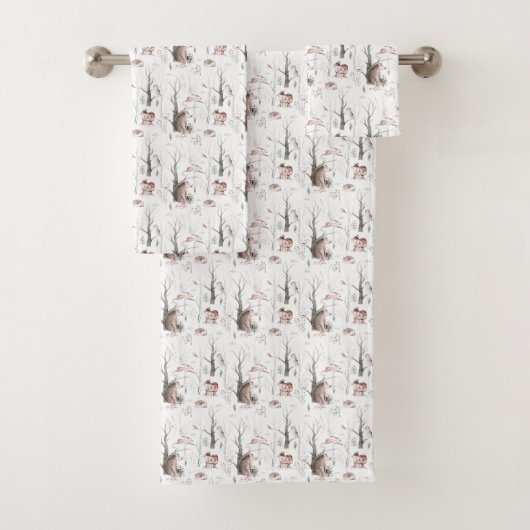 Waterverf Bosdieren Bad Handdoek (Insitu)